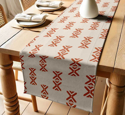 Vargottam Beige 152 cm Table Runner(Cotton)
