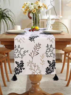 Dekor World Black 180 cm Table Runner(Cotton)