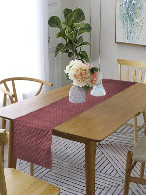 RUSTIC LINEN Peach 183 cm Reversible Table Runner(Velvet)