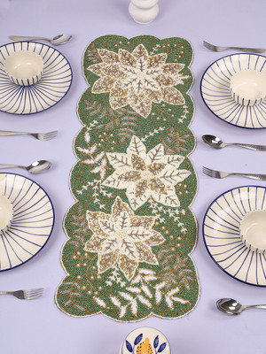 Hawamahal Multicolor 90 cm Table Runner(Polyester)
