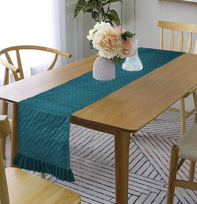 RRC Dark Green 183 cm Reversible Table Runner(Velvet)