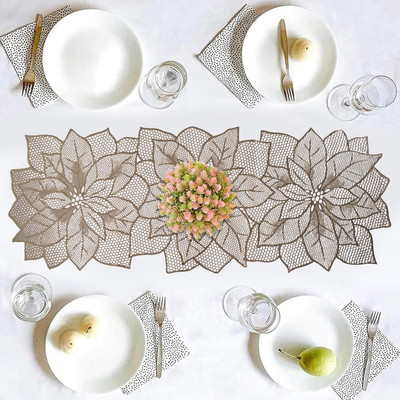 Dakshya Industries Gold 92 cm Table Runner(PVC)