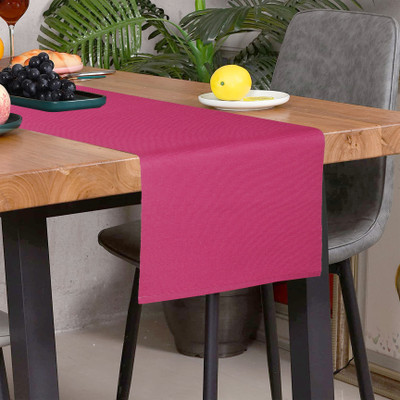 Home Colors Pink 229 cm Reversible Table Runner(Cotton)