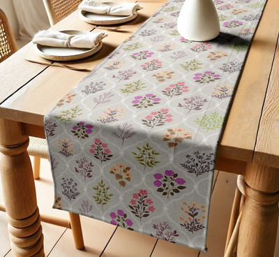 Vargottam Grey 152 cm Table Runner(Cotton)