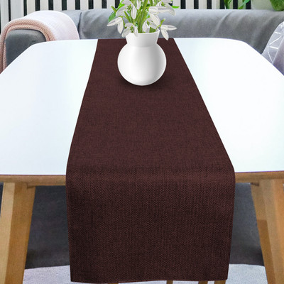 Faburaa Brown 243 cm Reversible Table Runner(Polyester)