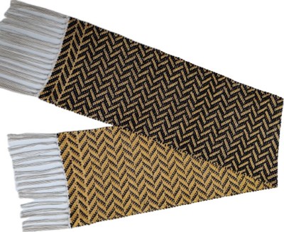 North Field Yellow, Black 137 cm Reversible Table Runner(Cotton)