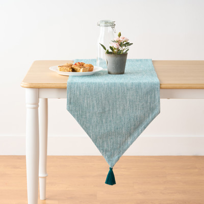 KITESCREATIONS Green 140 cm Reversible Table Runner(Cotton)