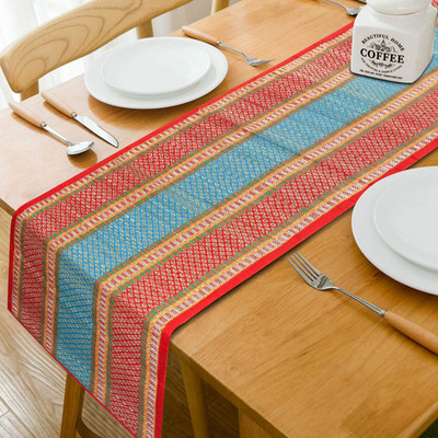 HOKiPO Red 180 cm Reversible Table Runner(River Grass)