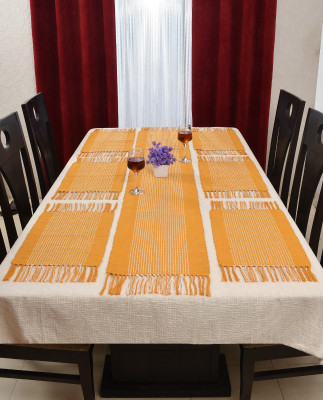 RUDRAHOME Orange 183 cm Reversible Table Runner(Organic Cotton)