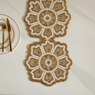 yashree Gold 90 cm Table Runner(Polyester)