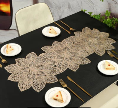 MONKDECOR Gold 84 cm Table Runner(Synthetic)
