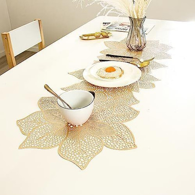 Dakshya Industries Gold 92 cm Table Runner(PVC)