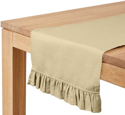 Vargottam Beige 182.88 cm Table Runner(Cotton)