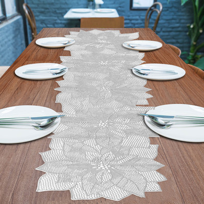Dakshya Industries Silver 180 cm Table Runner(PVC)