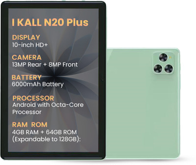 N20-Plus 4 GB RAM 64 GB ROM 10 inch with 4G MTK6757 Octa core Tablet (Green)
