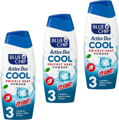 COSMORA BLUE CHIP ACTIVE DEO TALC FOR ALL DAY FRESHNESS & COOLING PACK OF - 100g x 3(3 x 100 g)