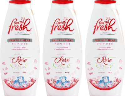 DERMIFRESH Majestic Rose Powder | Soothes Itching | Absorbs Sweat With Cooling Care(3 x 150 g)