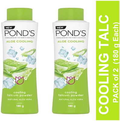 POND's Cooling Powder with Goodness of Aloe, Instant 3X cooling | Icy Cool Relief(2 x 90 g)