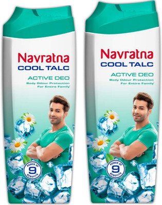 Navratna Talc cool mint pawder 400 gm pack of 2(2 x 390 g)