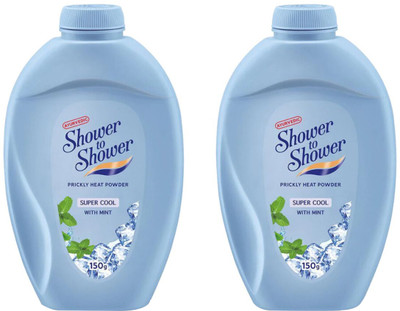 SHOWER TO SHOWER Super Cool with Mint Prickly Heat Powder(2 x 150 g)
