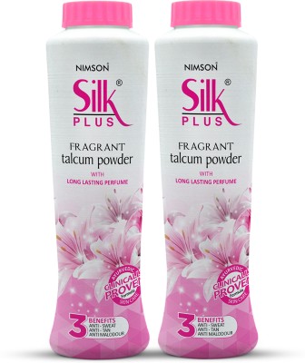 Nimson Silk Plus Fragrant Talcum Powder Long Lasting Perfumed Cool Talc Family Pack(2 x 300 g)