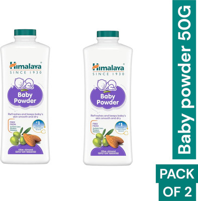 Himalaya Herbals baby powder 50g pack of 2(2 x 1 g)
