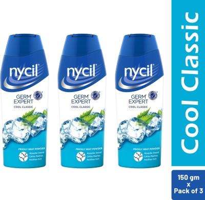 NYCIL Germ Expert Cool Classic Prickly Heat and Cooling Powder ( Pack of 3)(3 x 150 g)