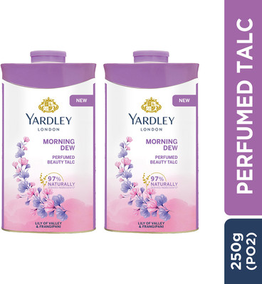 Yardley London Morning Perfumed Talcum Powder for Women - 97% Naturally Derived(2 x 250 g)