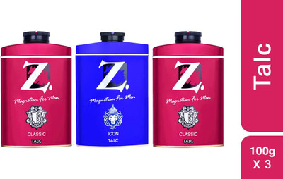 Z - Magnetism for Men Z Talc Pack of 3 - 100 gms (2 Classic + 1 Icon)(300 g)
