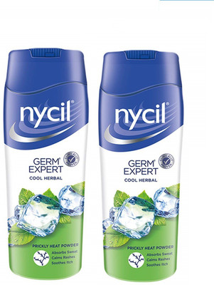 NYCIL Germ Expert Prickly Heat COOL HERBAL Powder - 2 x 150g Packs(2 x 150 g)