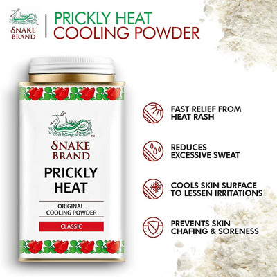 Snake Brand Original Classic Prickly Heat Cooling Powder Imported 140 GM(140 g)