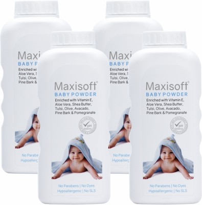 Maxisoft Baby Powder 100 gm | With Tulsi, Neem, Aloe vera, Shea Butter(4 x 100 g)