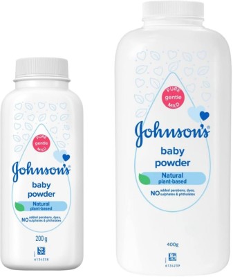 JOHNSON'S Baby Powder 400gm & 200gm | Combo Pack for New Born Babies| Natural Plant Based(2 x 300 g)