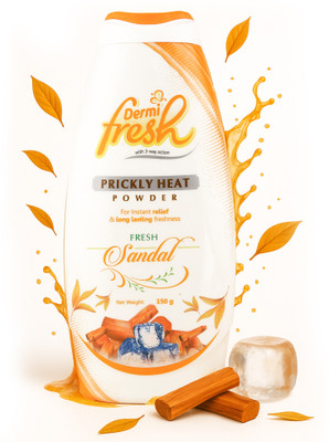 DERMIFRESH Sandal Powder | Fights Itch, Sweat & Odor | Cooling & Antibacterial Care(150 g)