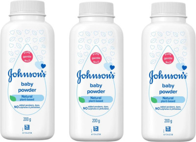 JOHNSON'S Baby Powder 200 gm × 3 | Pack of 3 | Keeps baby's Skin soft and dry(3 x 200 g)