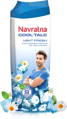 Navratna Mint Fresh Cool Talc|Instant cooling relief|long-lasting effect(400 g)