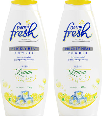 DERMIFRESH Prickly Heat Talcum Powder for Instant Cooling - Lemon(2 x 150 g)