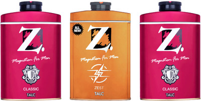 Z - Magnetism for Men 2 Classic, 1 Zest Talcum Powder(3 x 100 g)