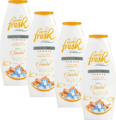 DERMIFRESH Sandal Powder | Fights Itch, Sweat & Odor | Cooling & Antibacterial Care(4 x 150 g)