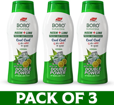 Evani Boro Suraksha Neem+Lime Cool Talcum Powder for Men & Women(3 x 100 g)