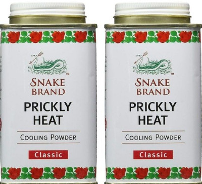 snake PRICKLY HEAT COOLING POWDER CLASSIC 140 gm- PACK OF 2(2 x 140 g)