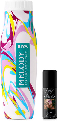RIYA Perfume Body Talc 300 Gram With 40 ML Bindas Deodorant(2 x 170 g)