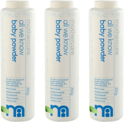 Mothercare ALL WE KNOW BABY POWDER 250G EACH (PACK-3)(3 x 250 g)