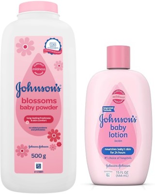 JOHNSON'S BLOSSOM BABY POWDER 500G AND LOTION 444 ML(2 x 400 g)