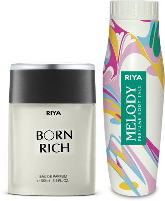 RIYA MELODY Perfume Body Talc With 100 ML Born Rich(2 x 100 g)