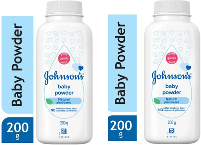 JOHNSON'S Baby Powder 200 gm× 2 | Plant Based | For New Born Babies(2 x 200 g)