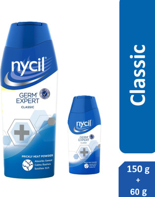 NYCIL Germ Expert Prickly Heat Powder Classic (Get Classic 60 g Extra)(150 g)
