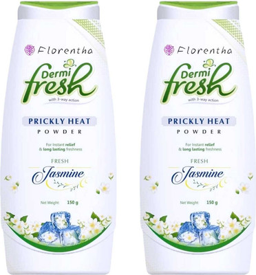 FLORENTHA DERMI FRESH JASMINE PRICKLY HEAT POWDER FOR FRSHNESS PACK OF-(2 x 150 g)