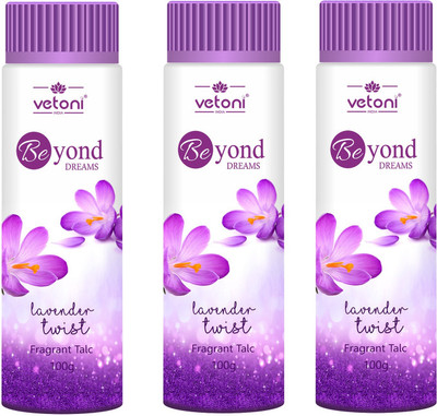 VETONI Beyond Dreams Lavender Twist Talc Powder for Men & Women(4 x 100 g)