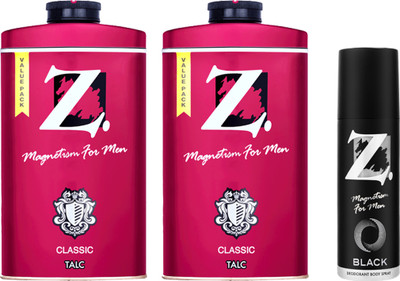 Z - Magnetism for Men Classic Black Deodorant & Talc l 250g Combo(2 x 250 g)